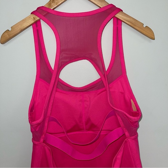 Fabletics Mini Dress Women's Size Large Magenta Pink Stretch Built-in Bra Tropez - Picture 7 of 11